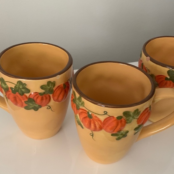 Autumn Harvest Pumpkin Ceramic Mugs - Set of 3 - Picture 3 of 3